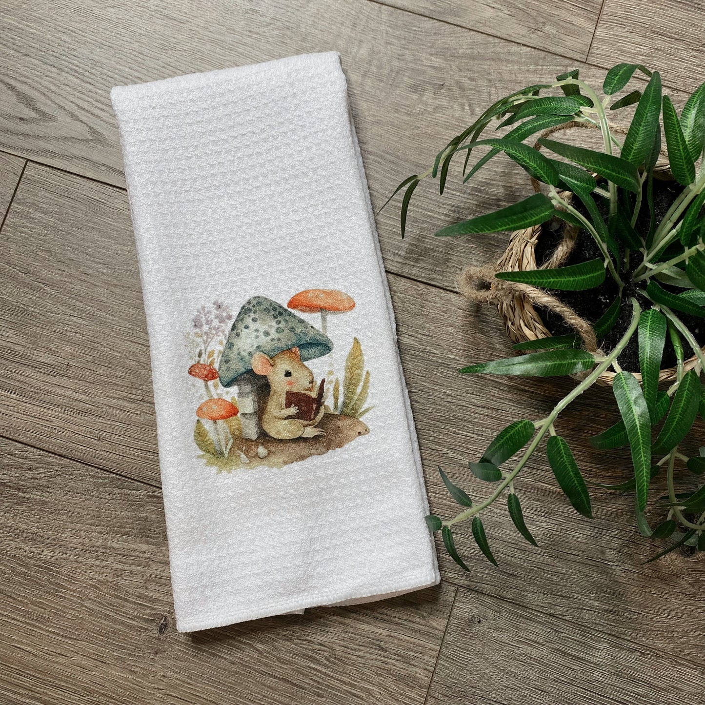 Mouse & Mushrooms Dish Towel