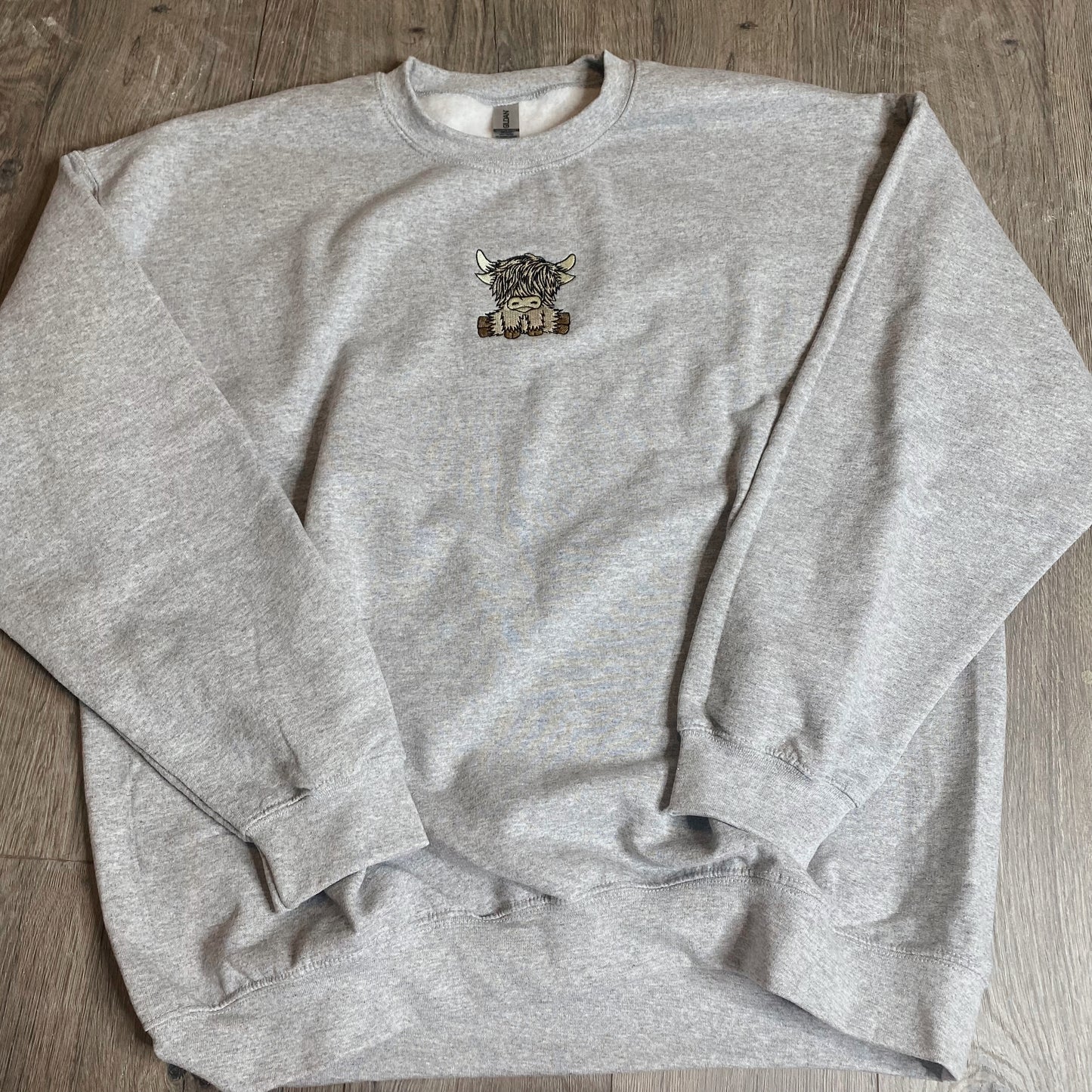 Highland Cow Embroidered Crewneck