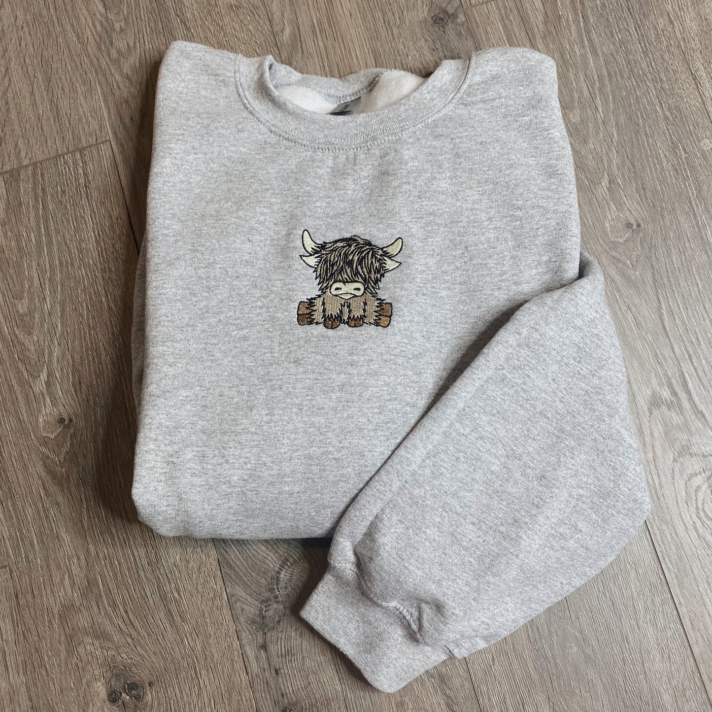Highland Cow Embroidered Crewneck