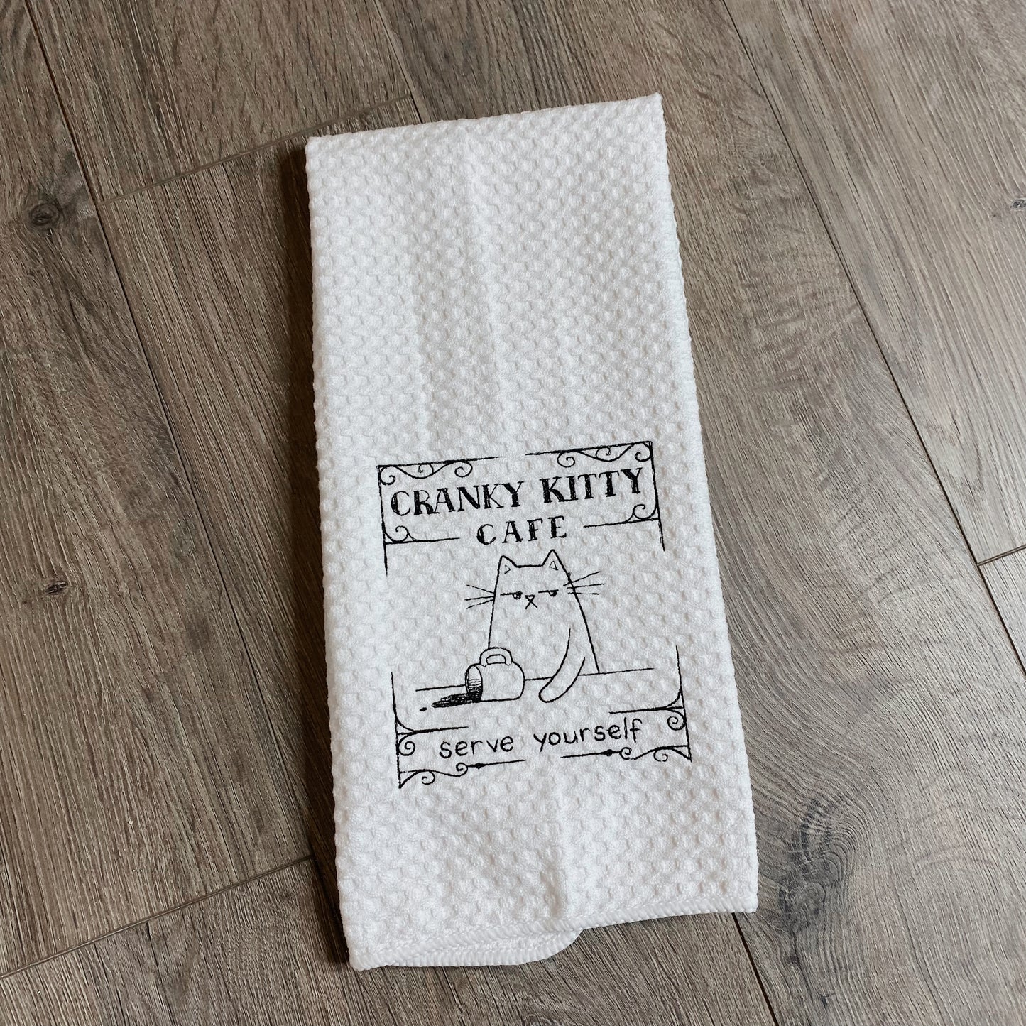 Cranky Kitty Cafe Embroidered Towel