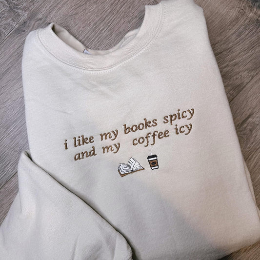 Books Spicy Coffee Icy Crewneck