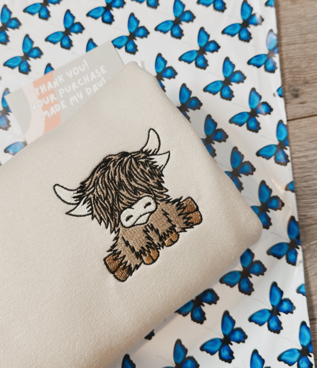 Highland Cow Embroidered Crewneck