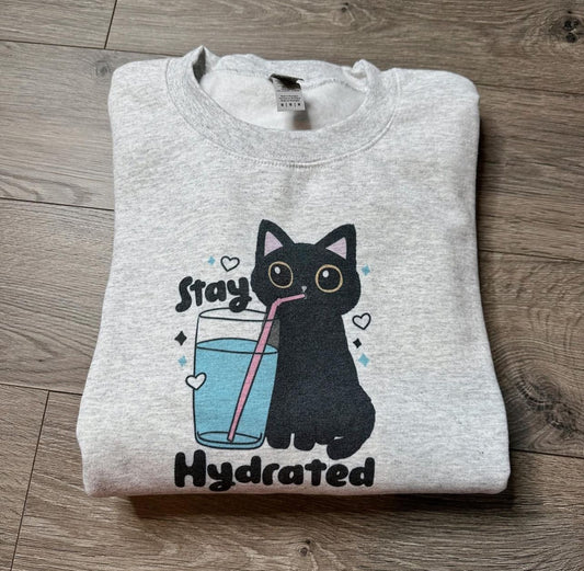 Stay Hydrated Cat Crewneck