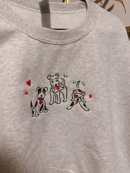 Dogs Valentines Crewneck