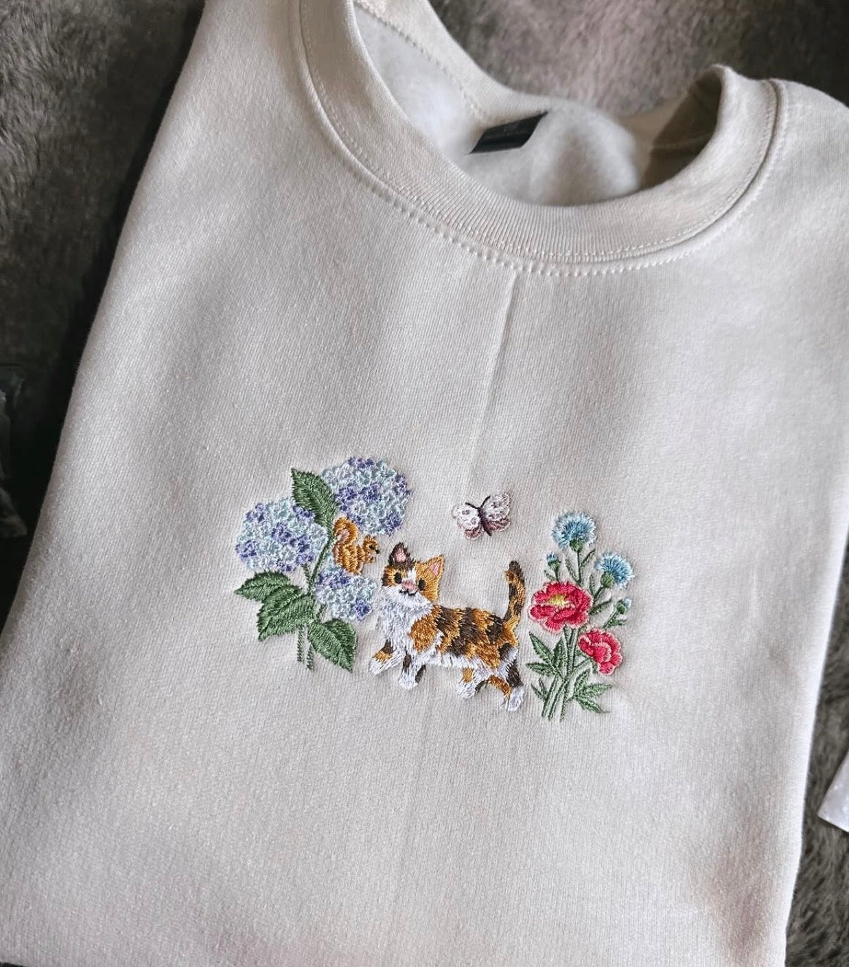 Floral Cat Crewneck