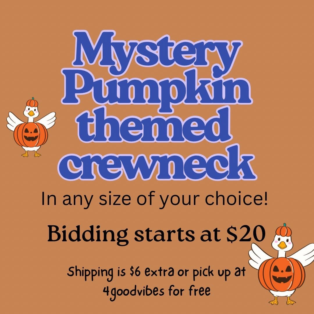Pumpkin mystery crewneck (LG) Medford