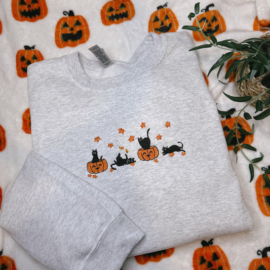Black Cats & Pumpkins Crewneck