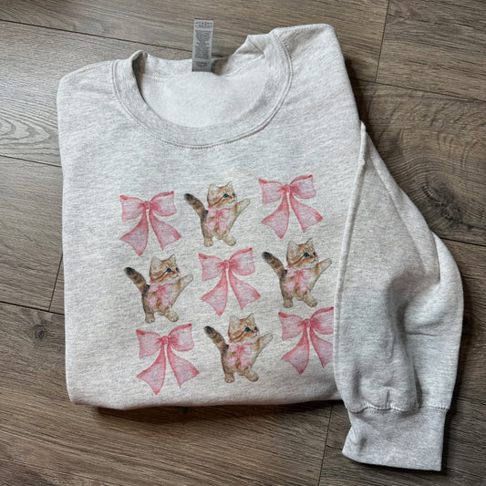 Coquette Kitten Bows Crewneck