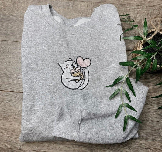 Boba Cat Crewneck