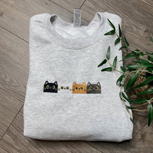 Cats Peeking Crewneck