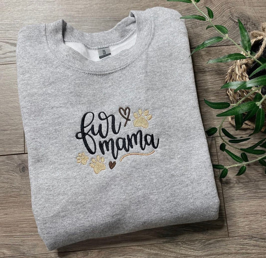 Fur Mama Embroidered Crewneck