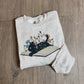 Floral Book & Cat Crewneck