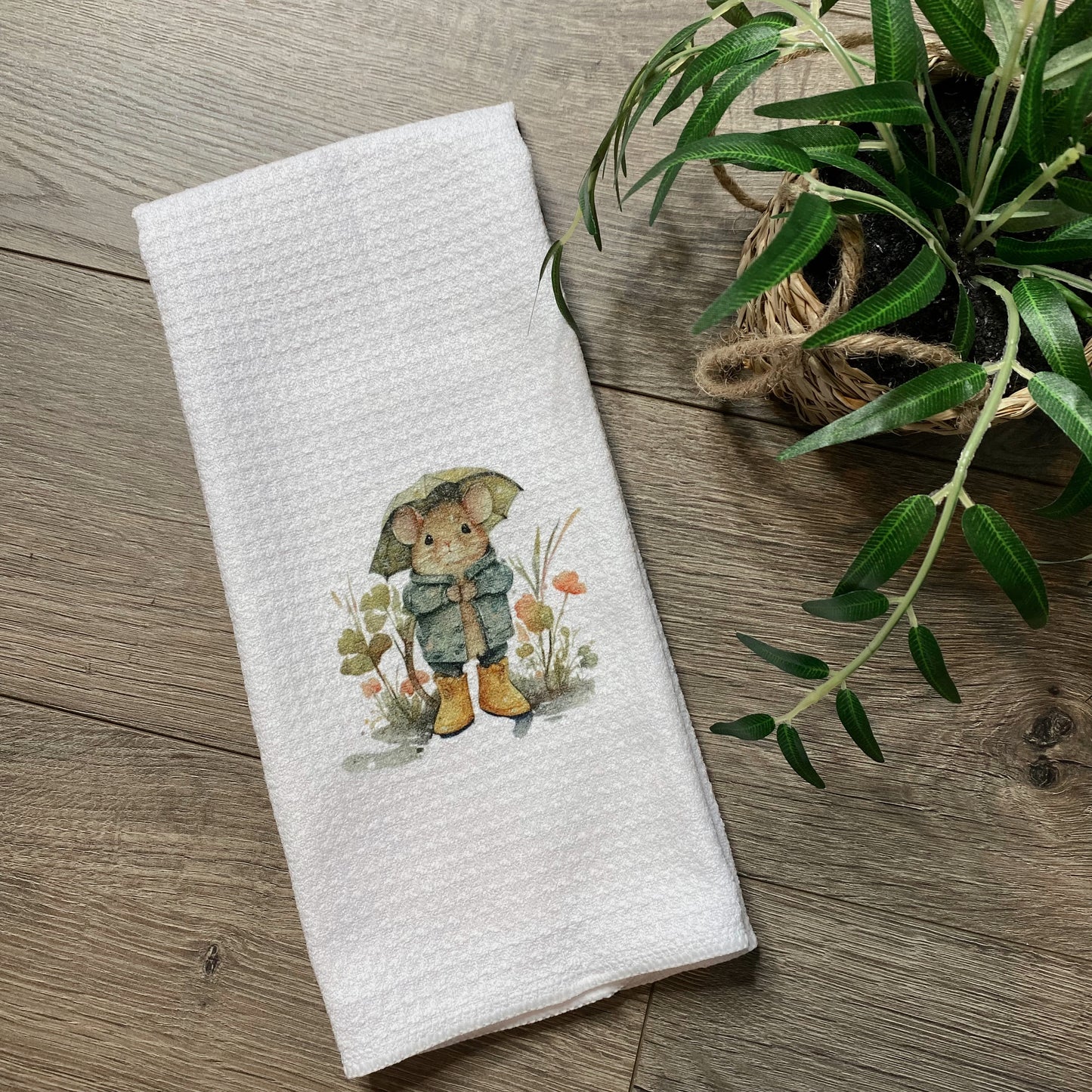 Mouse & Umbrella Dish Towel