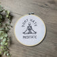 Don’t Hate Meditate Embroidered Hoop Hanging