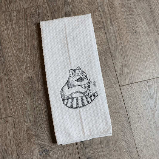 Raccoon Embroidered Towel